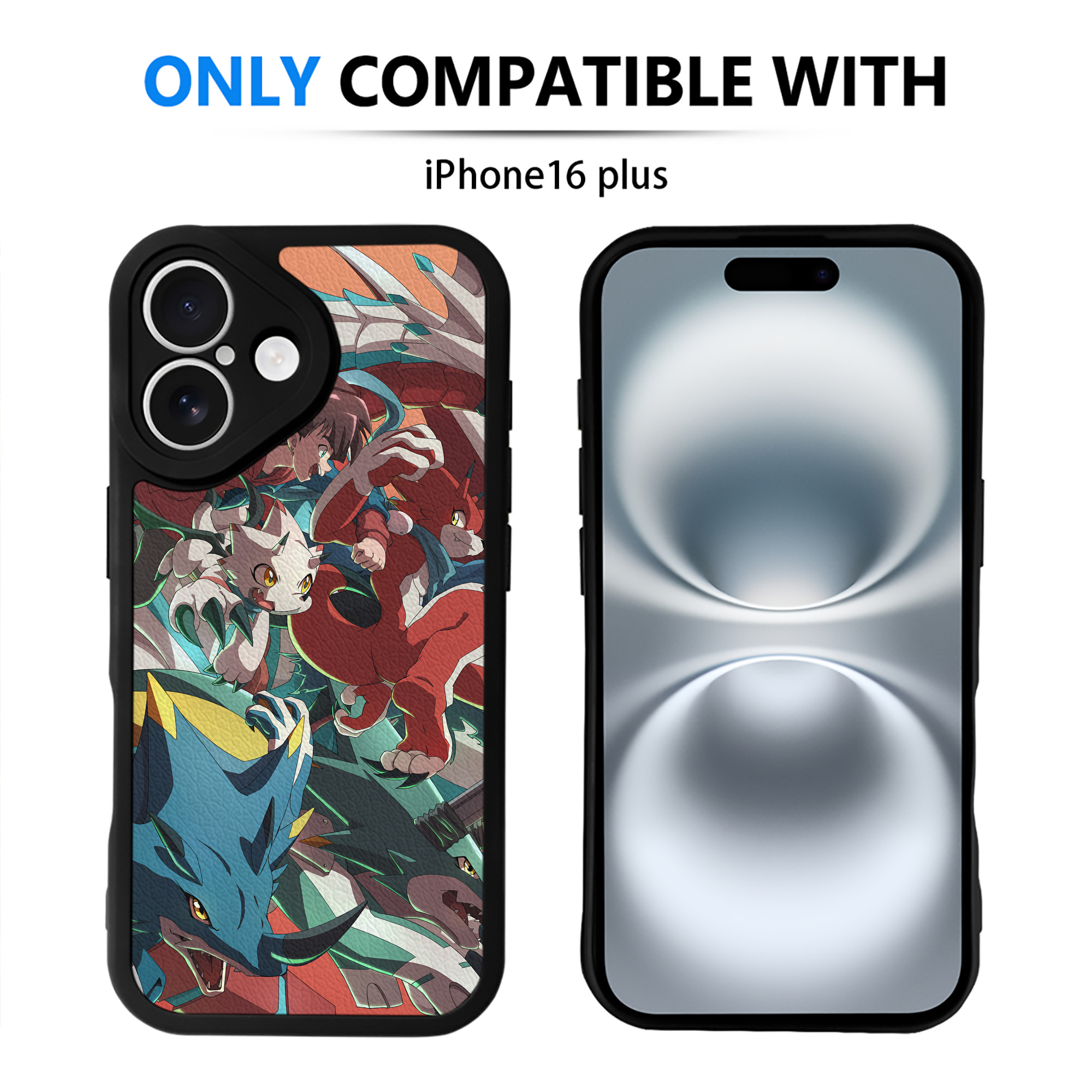 （画像用） Digimon デジタルモンスター/デジモン 【iPhone 16シリーズ対応】シリコンスマホケース（レザー調） 材質：シリコン
